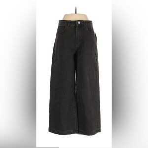 Wide Leg Black Jeans French Connection Cropped Size 2 NWT